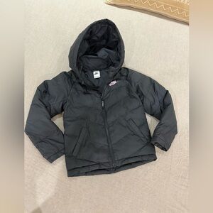 Nike Youth Black Puffer Jacket with Pink Logo